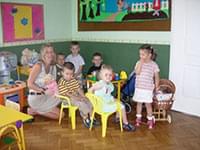 Agata spending time with at-risk kids in Poland 2005