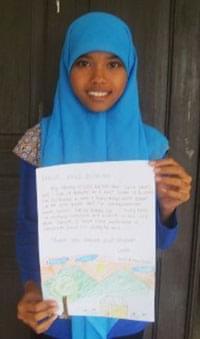 Desi Ratna Dewi thanking Child Solutions for sponsoring her education, Bali 2010